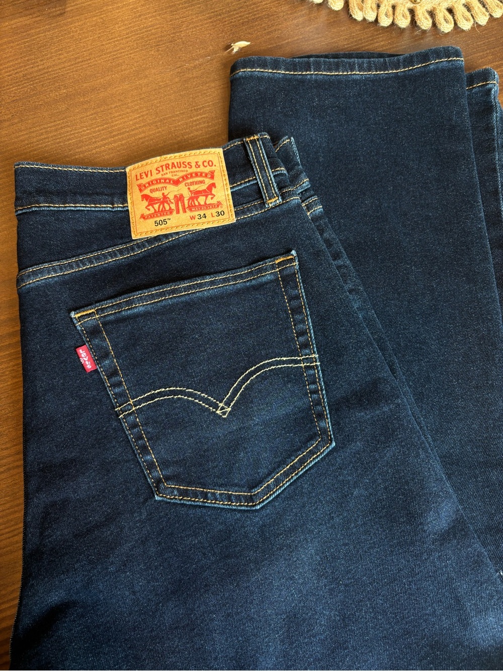Levi's Dark Blue Denim Jeans with Contrast Stitching
